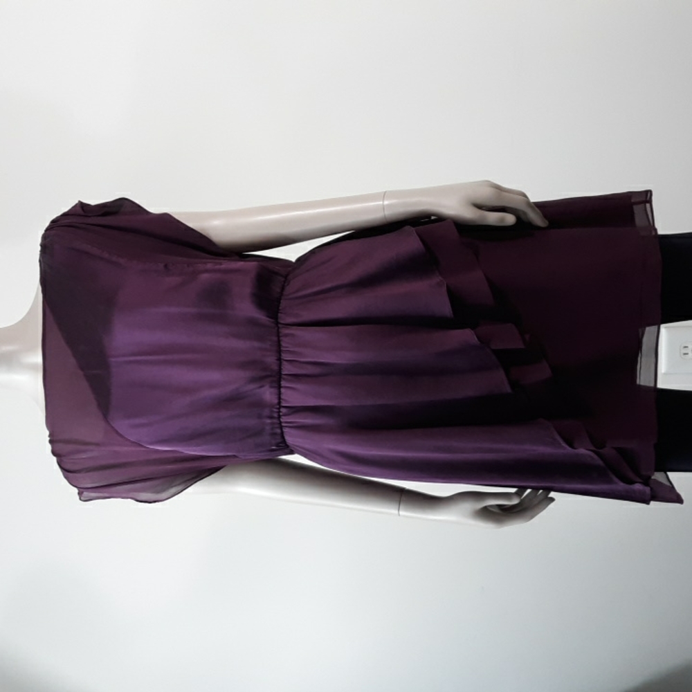 Alice + Olivia Sz M Silk Rory Butterfly Plum Dress